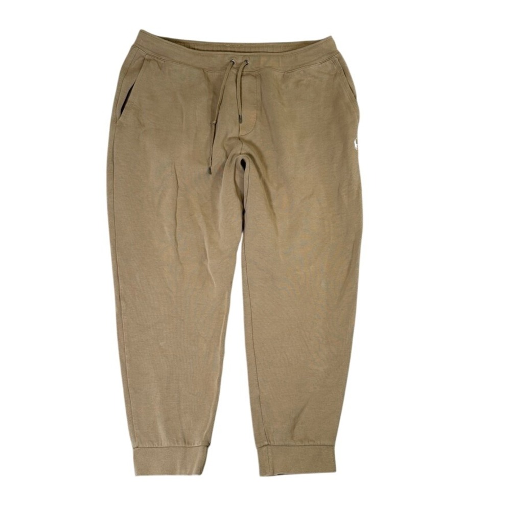 Polo Ralph Lauren Mens XL Tan Khaki Cotton Blend Jogger Sweatpants Pony Logo